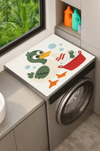 Valerine Life Clothes Dryer Top Organizer Mat Liquid-Proof Cover Laundry Duck