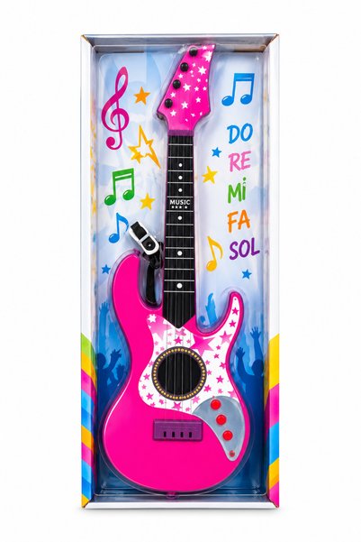 Prlk toys Pembe Rock Gitar Oyuncak – 3+ Yaş – Işıklı/Sesli Müzik Oyuncağı
