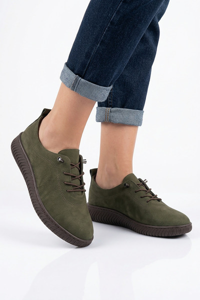 Moda Pie Ortes Rubber Tied Sole Stitched Genuine Leather Orthopedic Women's S...