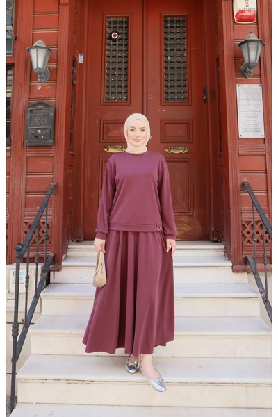 NİSUM MODA Σετ φούστας με λεπτομέρεια στον ώμο