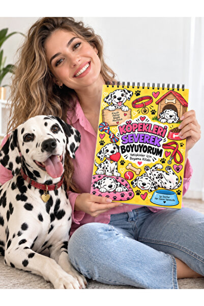 Pembe Yayınevi Mandala Boyama Kitabı - Yetişkinler İçin Boyama Sayfaları - Sevimli Köpekler