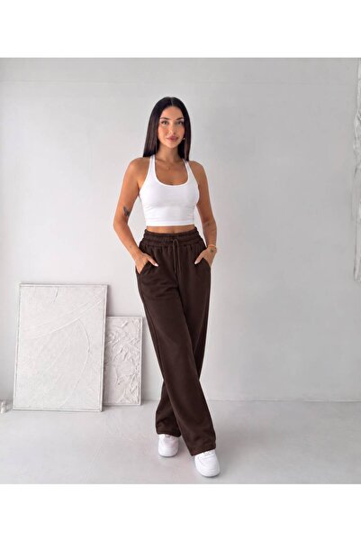 OZD Active Yüksel High Waist Wide Leg Ribbed Sweatpants