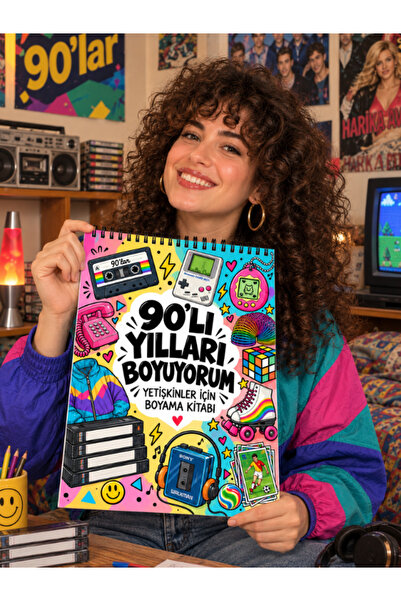 Pembe Yayınevi Mandala Boyama Kitabı - Yetişkinler İçin Boyama Sayfaları - 90'lı Yıllar