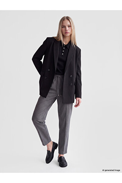 LC Waikiki Nevavm Lcw Vision Gray Straight Loose & Wide Shrinkable Leg Women'...