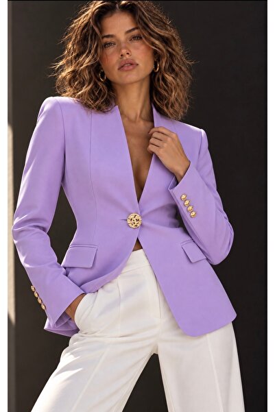 Be Best Kadın Lila Vatkalı Blazer Ceket BE520
