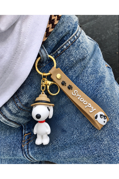 HELL-O ANGEL Snoopy ve Capybara Karakterli Askılı Anahtarlık ve Çanta Süsü