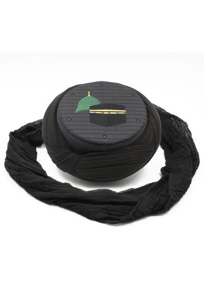 SARIKHANE YÜKSEK TEKNOLOJİ MAKİNE SARIMI Hajj Umrah Sarige - Black Fabric - B...