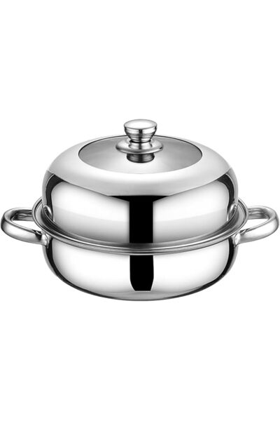 Bright Home Stainless Steel 1-Layer Food Steamer with Lid – Healthy, Fast & E...