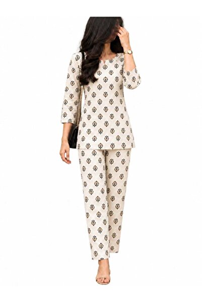 Generic Women's Pure Cotton Printed Two-Piece Cord Set