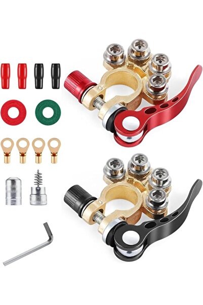 GENERAL Car Battery Terminal Connectors, 2 Pcs 4 Way Quick Release Disconnect...