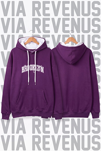 Vordevia Μπρούκλιν - Νέα Υόρκη Φούτερ με στάμπα Unisex με φαρδιά γραμμή και κ...