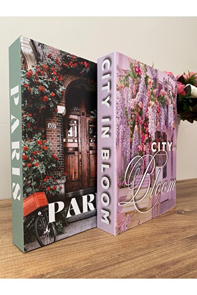 EMELİA HOME BLOOM-PARIS-2 Lİ DEKORATİF KİTAP KUTU SETİ