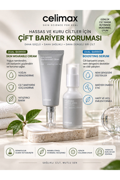 Celimax Dual Barrier Set – Yoğun Nem, Yatıştırıcı Bakım ve Güçlü Cilt Bariyer...