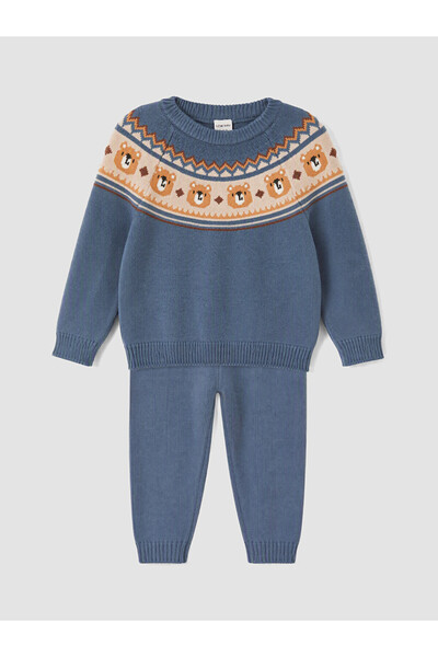 LC Waikiki Patterned baby boy knitwear set