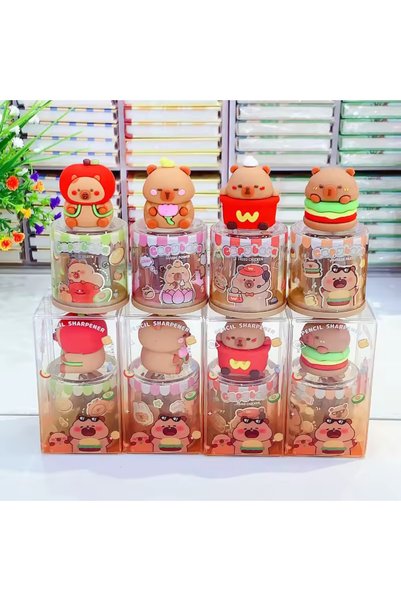 EyER Shoping Capybara Kapibara Character Double Compartment Pencil Sharpener – for School and Office Use