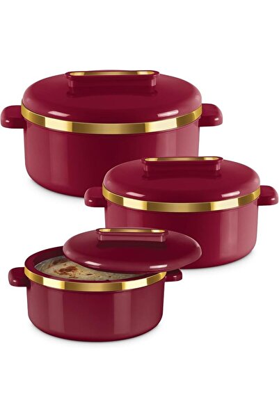 Spotzero by Milton MILTON 3-Piece Casserole Set (450ml, 840ml, 1.30L) Double-...