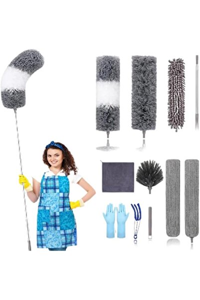 Emeralune Microfiber Feather Duster,11 PCS Reusable Bendable Washable Cobweb ...