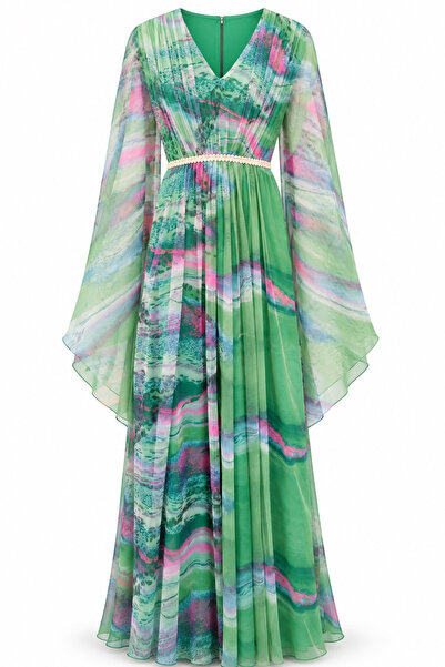 Albie Women's Evening Dress Printed Multi-Color Stylish Dress