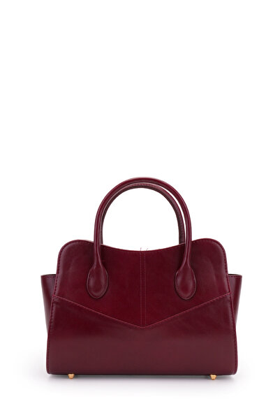 minebag Geometric Shape Faux Leather Moscow Women's Crossbody Bag Claret Red