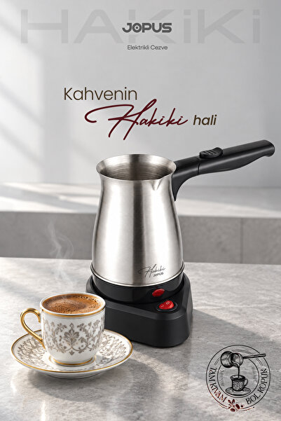 Jopus Paslanmaz Çelik Hazneli 8 Fincan 600 ml Elektrikli Cezve Kablosuz Türk ...