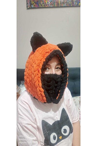 moonaja Puffy Ayıcık Kulaklı Yumoş Balaklava Bere Kış Maskesi