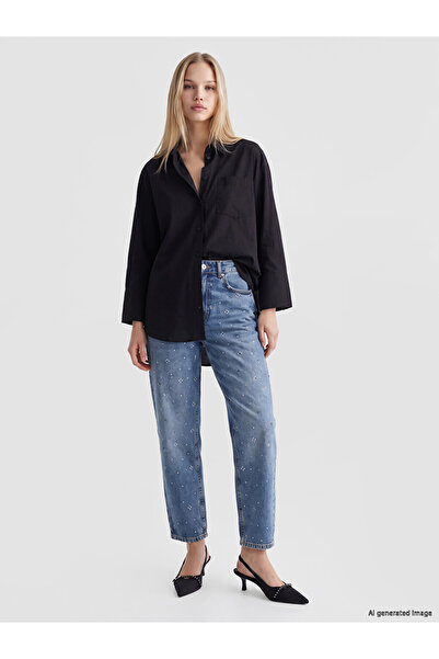 LC Waikiki Rmz Gi̇yi̇m Farkiyla Barrel Fit Women's Jean Pants