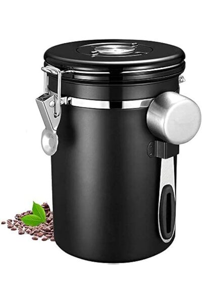 ALMEKAQUZ Coffee Canister Airtight Coffee Container Stainless Steel Coffee Be...