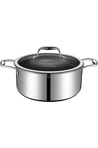 Cookcell Stainless Steel Heat Cube Coating Non-Stick Cookware Pot, 22 cm Size