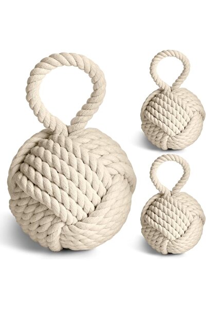 GENERAL Decorative Nautical Rope Design Door Stopper with Handle, Heavy Weigh...
