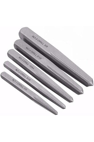 KASTWAVE 5 Pieces Screw Extractor Kit - Straight Fluted Carbon Steel Easy Out...