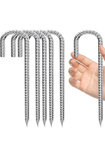 GENERAL Galvanized Steel Tent Pegs, 6 Pieces 12 Inch/30Cm from Actac, Galvani...