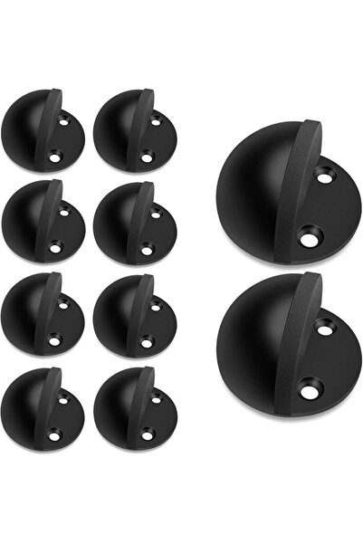 Gudui Door Stoppers,10 Pack Floor Door Stop Modern Black Door Stopper Sound D...