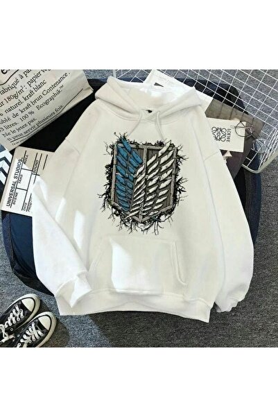 Vordevia Attack on Titan Printed Cotton 3 Thread Threaded Oversize Sweatshirt