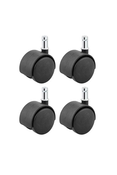 Bmb 2inch 4-Piece Black Splint Casters with 10x35mm Insert Rod - 25kg Load Ca...