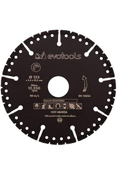 Evotools Disc Diamantat Debitare Beton si Sticla Evotools, Diametru 125mm, 2.4 —