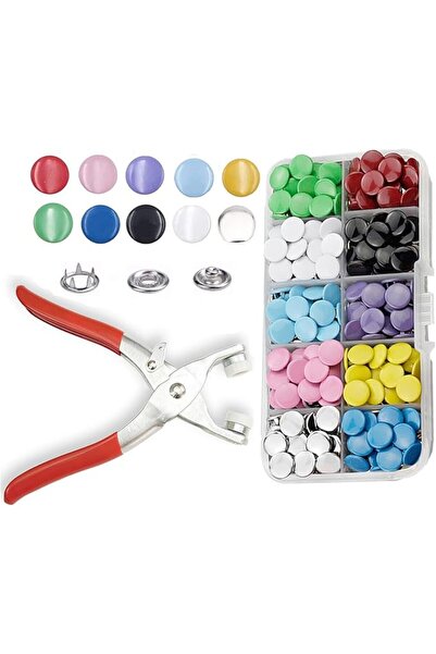 KASTWAVE Snap Fasteners Kit, 100 Sets Metal Snaps Buttons with Fastener Plier...