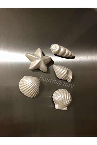 Bautinq Store El yapımı 5li inci renk deniz temalı magnet, buzdolabı magneti,...