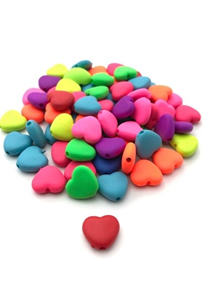 Rita Phosphorescent Colored Heart Beads 25 Gr (+-150 Pieces)