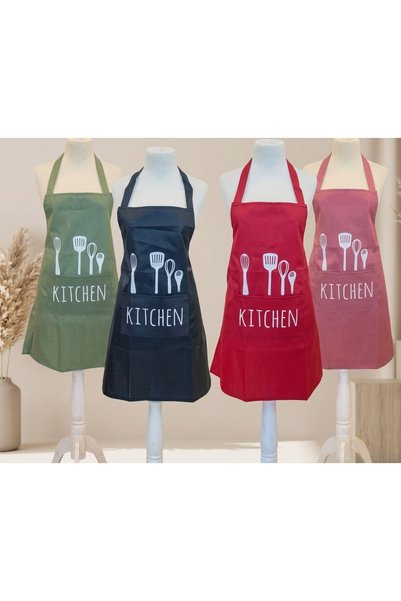 sfs elektrik Kitchen Apron Patterned Waterproof Kitchen Apron 1 Piece Color M...