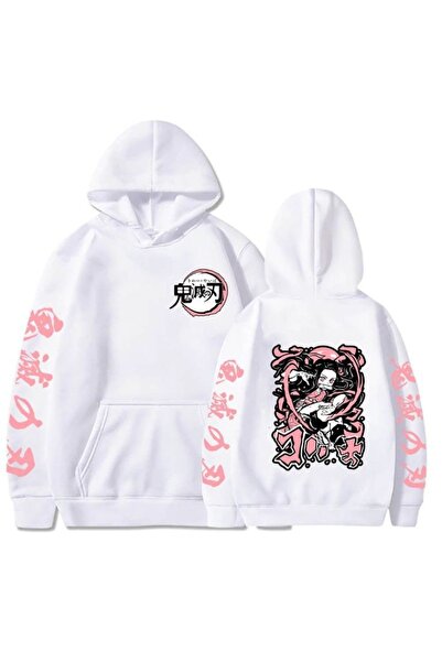 Vordevia Hanorac supradimensionat din bumbac imprimat Demon Slayer, cu 3 fire...