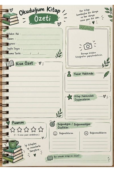 EyER Shoping Homework Tracking Notebook Lesson, Book Reading Sheets 1 Year Adult High School/Middle School
