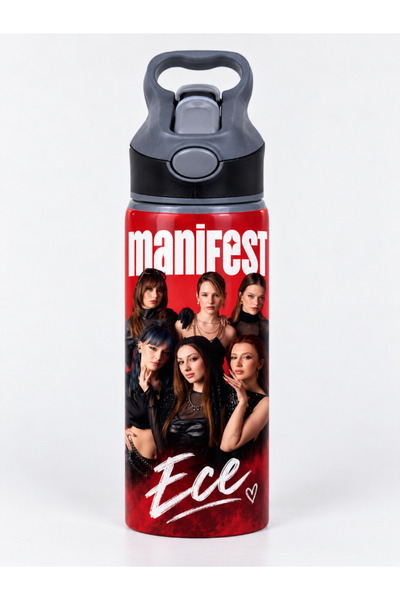 AION CASA Kişiye Özel İsimli Manifest Temalı Kırmızı 650 ml Matara