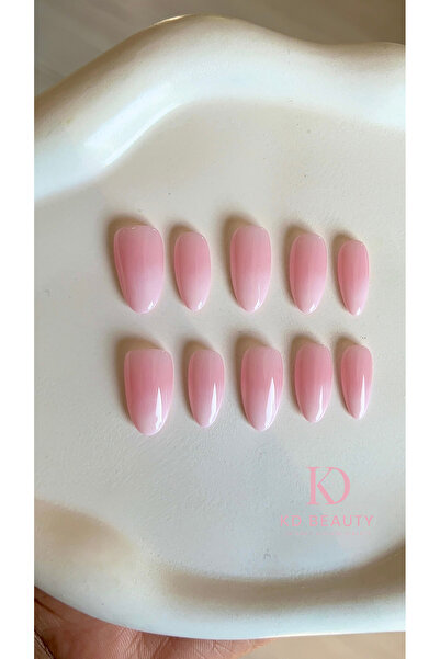 KD BEAUTY Jel Takma Tırnak - Ombré French Orta Almond 10'lu