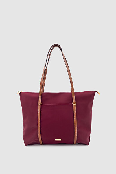Sargınlar Vicenza Paraşüt Kumaş Şeritli Shopper Çanta Taba