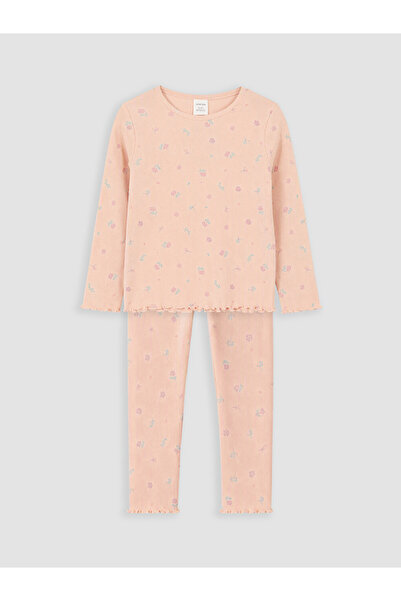 LC Waikiki Peak New Season Pink Crew Neck Girls' Pajama Set