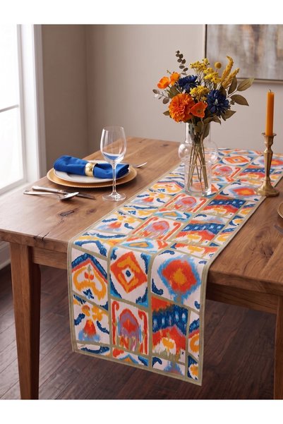 nunuteks evinizi renklendirin Decorative Patterned Runner |   Bohemian, Ethnic, and Tropical Series |   40X140 cm |   Raschel Fabric Runner