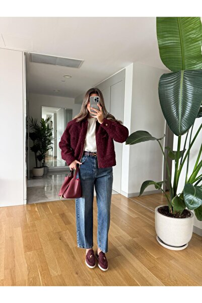 MERVE AKSOY Cardie Mom Fit Jean - Orta Mavi