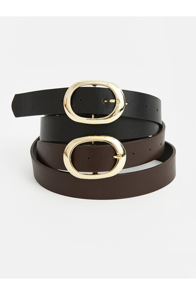 LC Waikiki Two Mt Shop Quality Lcw Accessories Brown Plain Women's Belt