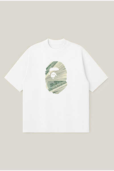 Moon Dancer Bape Money Printed Oversize Boxy Cut Unisex 100% Cotton Tshirt | ...