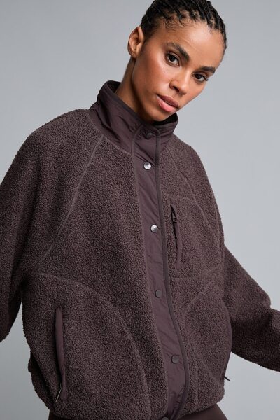 DeFacto Regular Fit Dik Yaka Fermuarlı Pelüş Mont H0398AX26WN